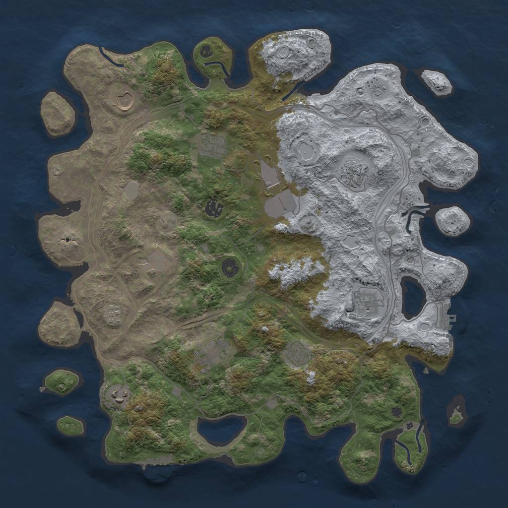 Rust Map: Procedural Map, Size: 4250, Seed: 1284701426, 18 Monuments