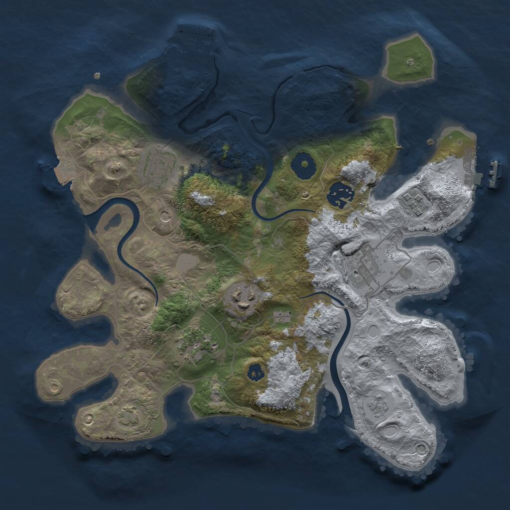 Rust Map: Procedural Map, Size: 3000, Seed: 678686640, 12 Monuments