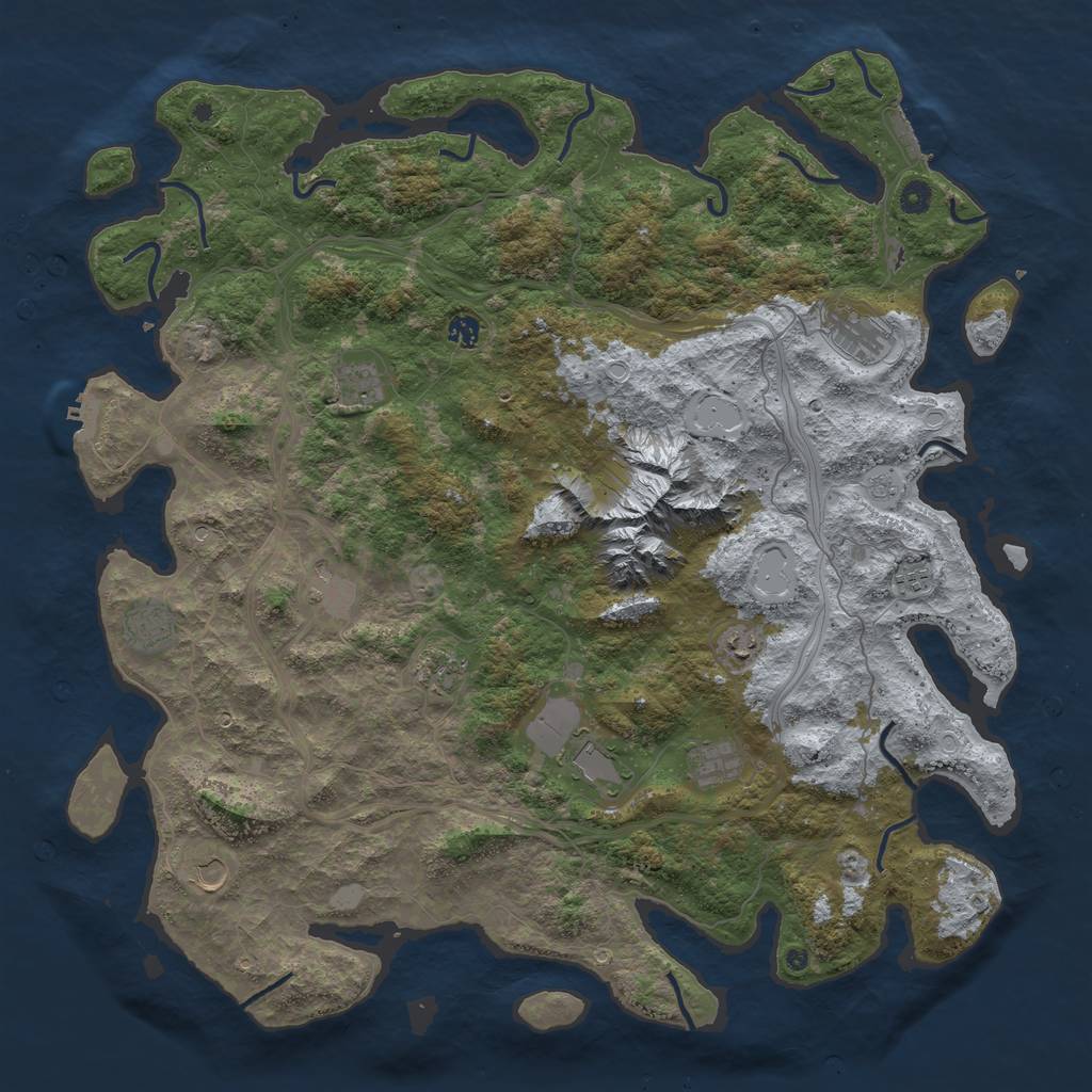 Rust Map: Procedural Map, Size: 5000, Seed: 2565325, 20 Monuments