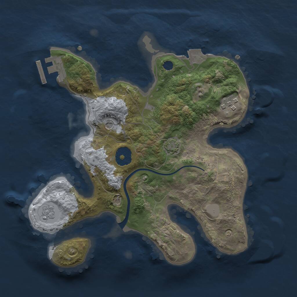 Rust Map: Procedural Map, Size: 2500, Seed: 29821, 6 Monuments