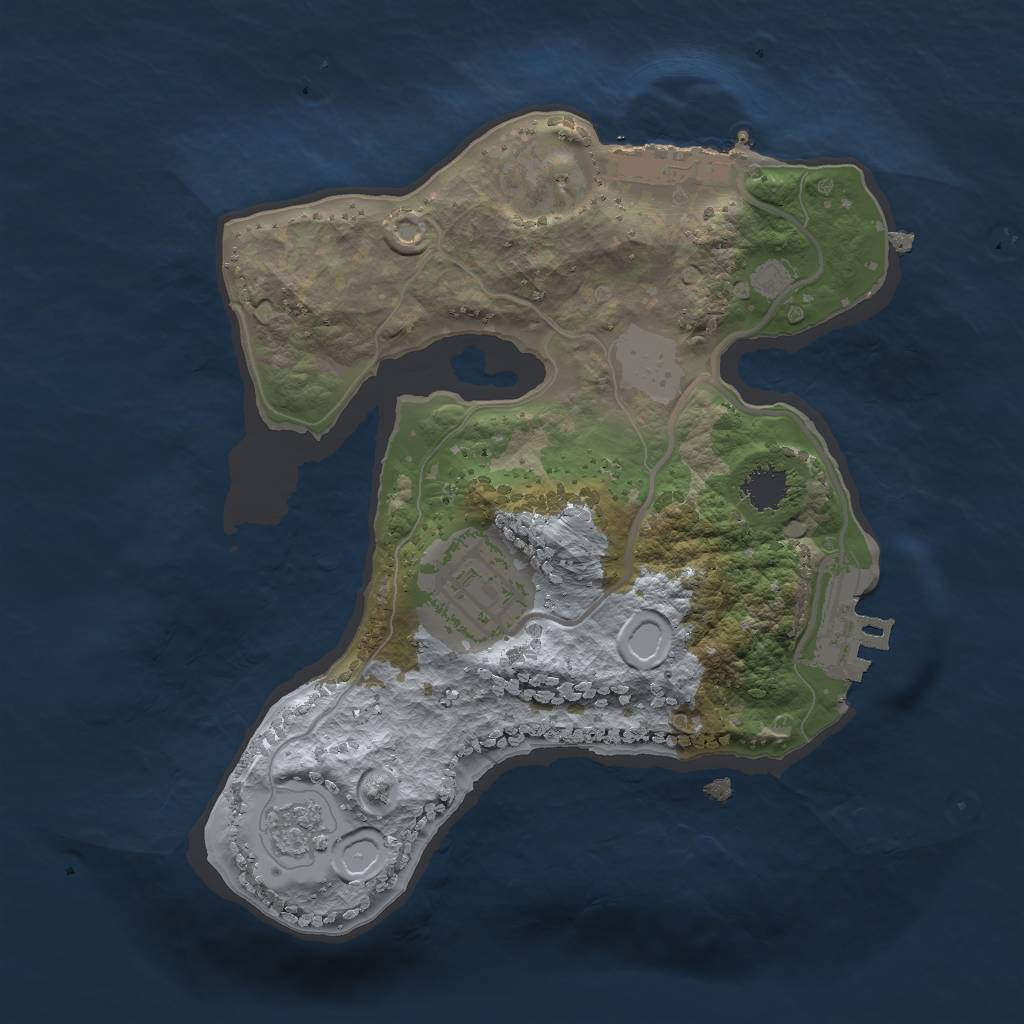 Rust Map: Procedural Map, Size: 2000, Seed: 44366902, 9 Monuments