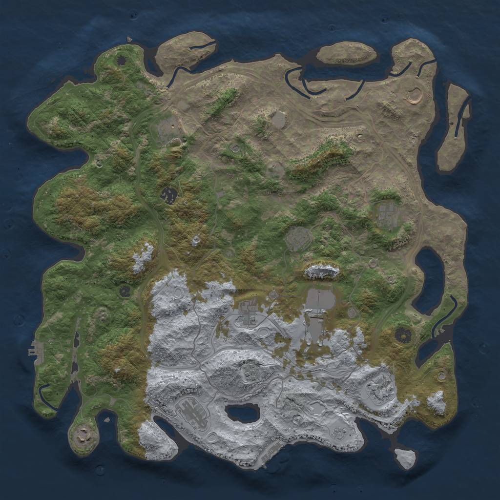 Rust Map: Procedural Map, Size: 4500, Seed: 456026451, 18 Monuments