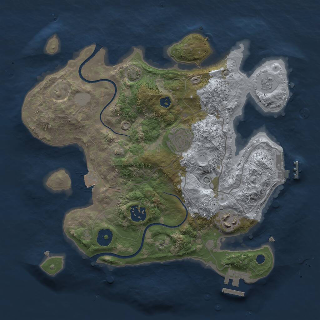 Rust Map: Procedural Map, Size: 2900, Seed: 42324221, 9 Monuments