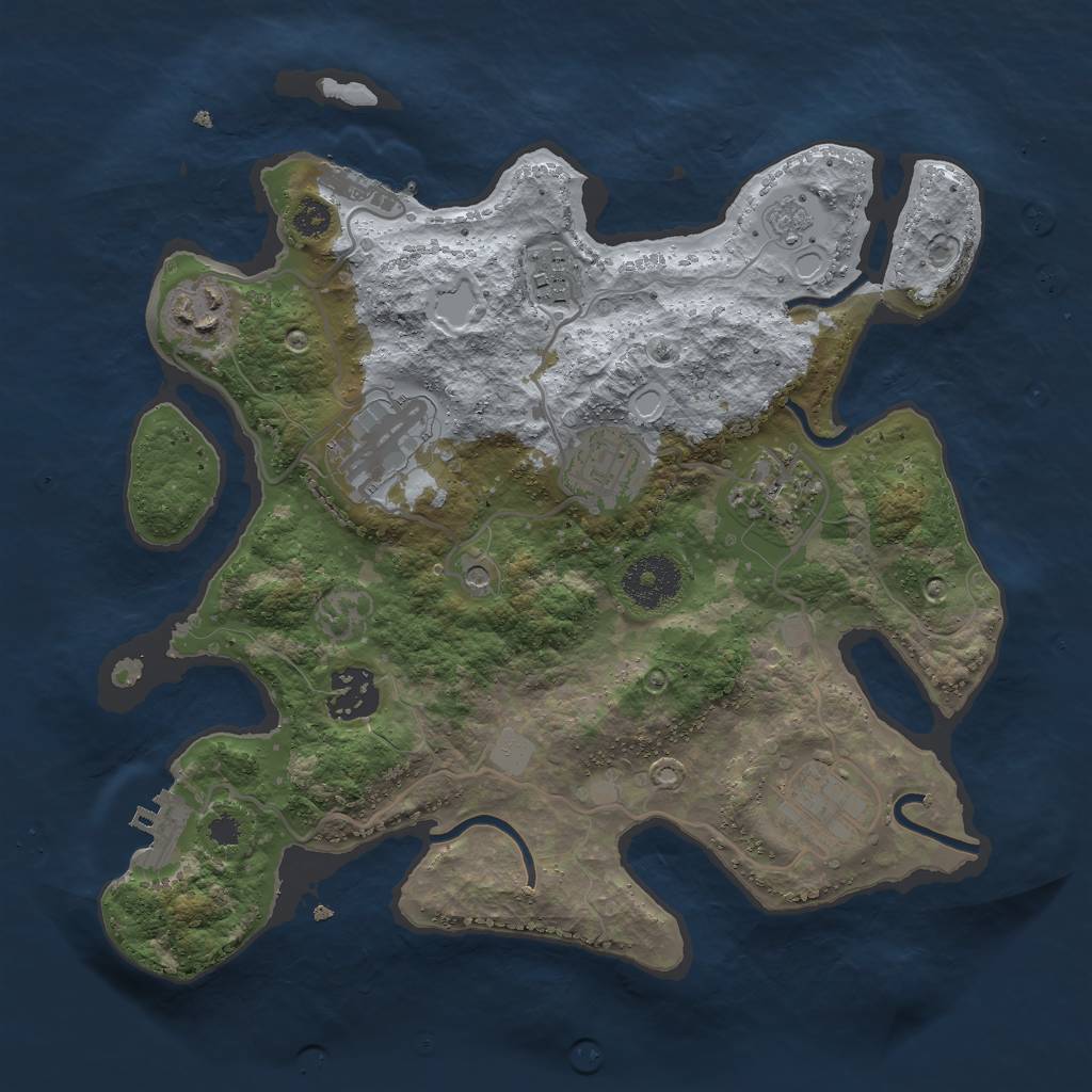 Rust Map: Procedural Map, Size: 3000, Seed: 1423661623, 16 Monuments
