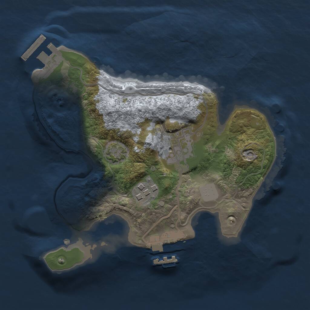 Rust Map: Procedural Map, Size: 2000, Seed: 36807640, 6 Monuments