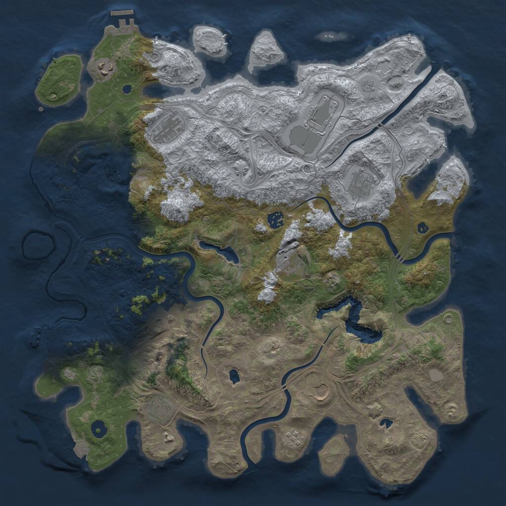 Rust Map: Procedural Map, Size: 4500, Seed: 1483317547, 16 Monuments