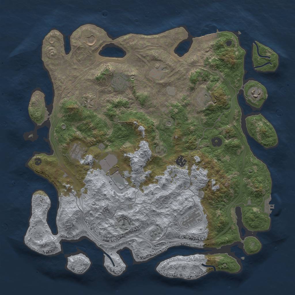 Rust Map: Procedural Map, Size: 4250, Seed: 643327585, 20 Monuments