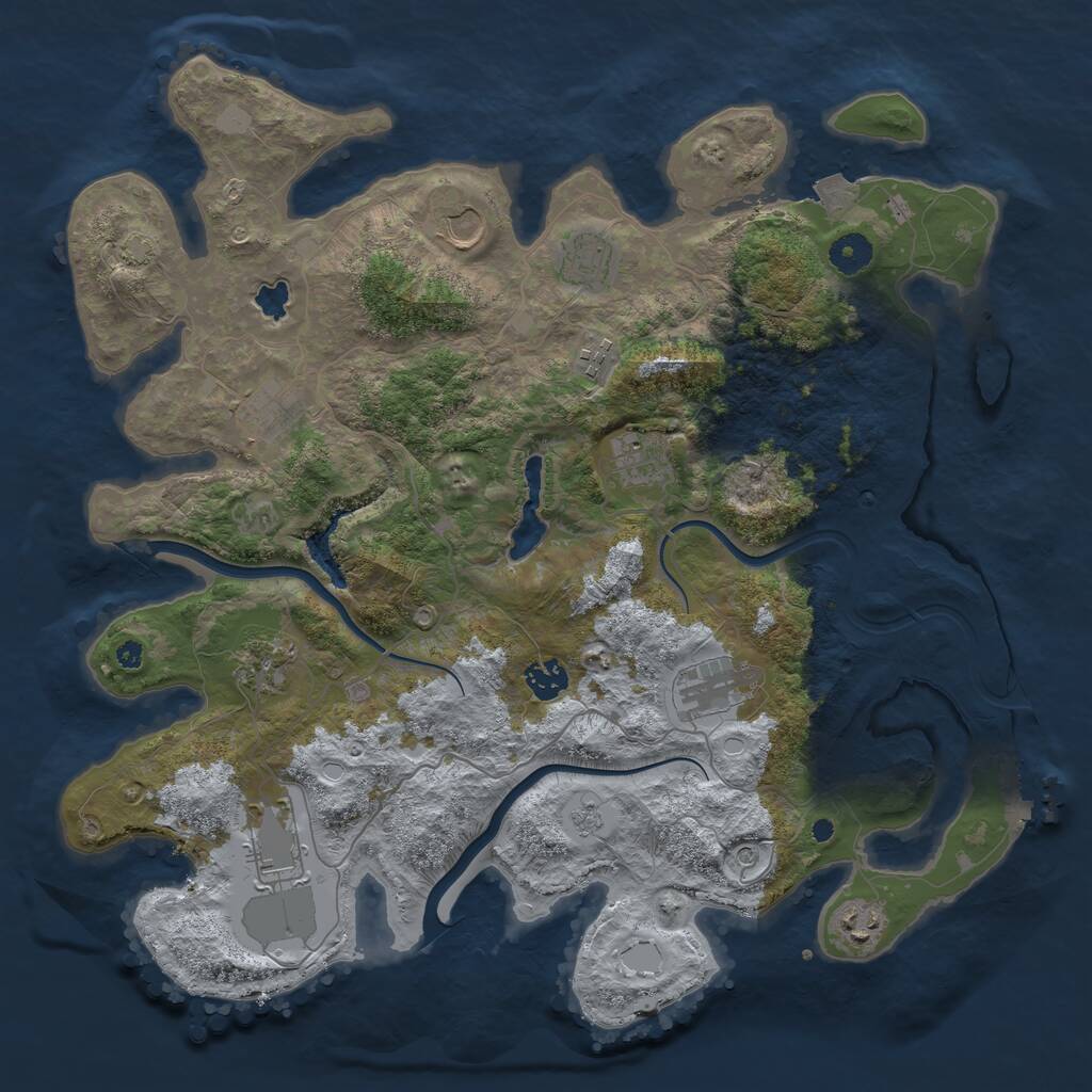 Rust Map: Procedural Map, Size: 4000, Seed: 75000, 15 Monuments