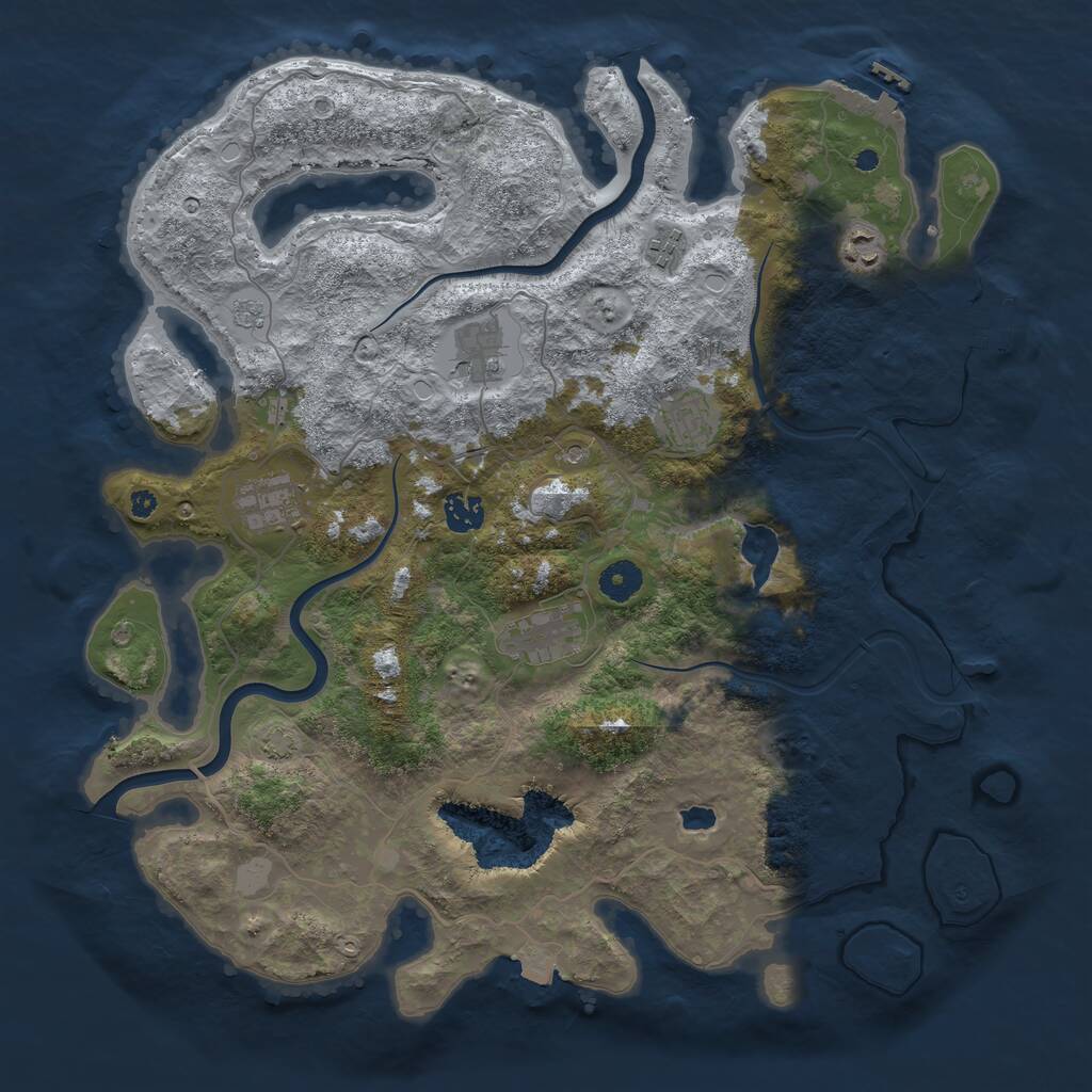 Rust Map: Procedural Map, Size: 4000, Seed: 112312, 13 Monuments