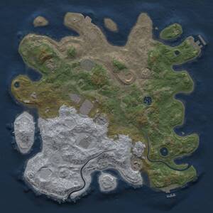 Thumbnail Rust Map: Procedural Map, Size: 3750, Seed: 1917529538, 13 Monuments