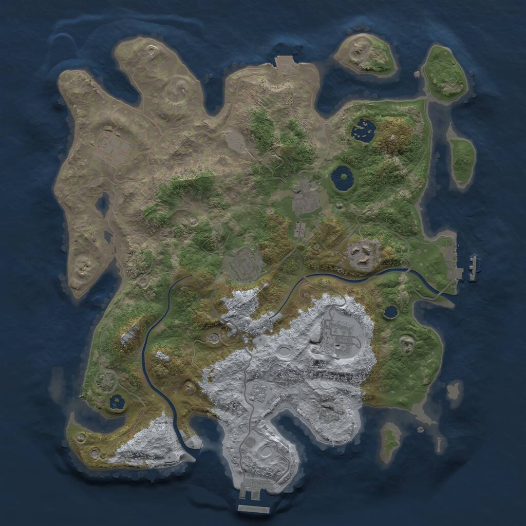 Rust Map: Procedural Map, Size: 3400, Seed: 764, 12 Monuments