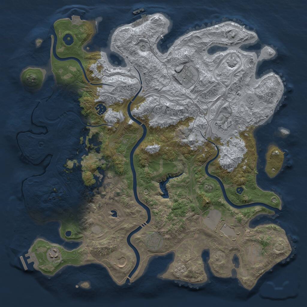 Rust Map: Procedural Map, Size: 4250, Seed: 659992364, 16 Monuments