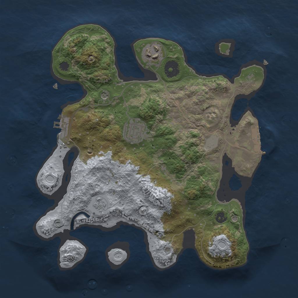 Rust Map: Procedural Map, Size: 2800, Seed: 92048554, 11 Monuments