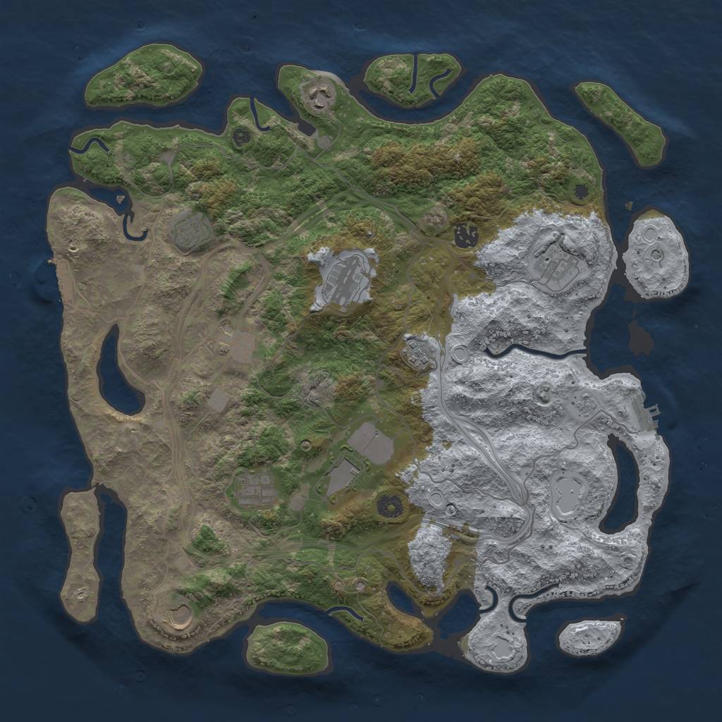 Rust Map: Procedural Map, Size: 4250, Seed: 998021, 19 Monuments