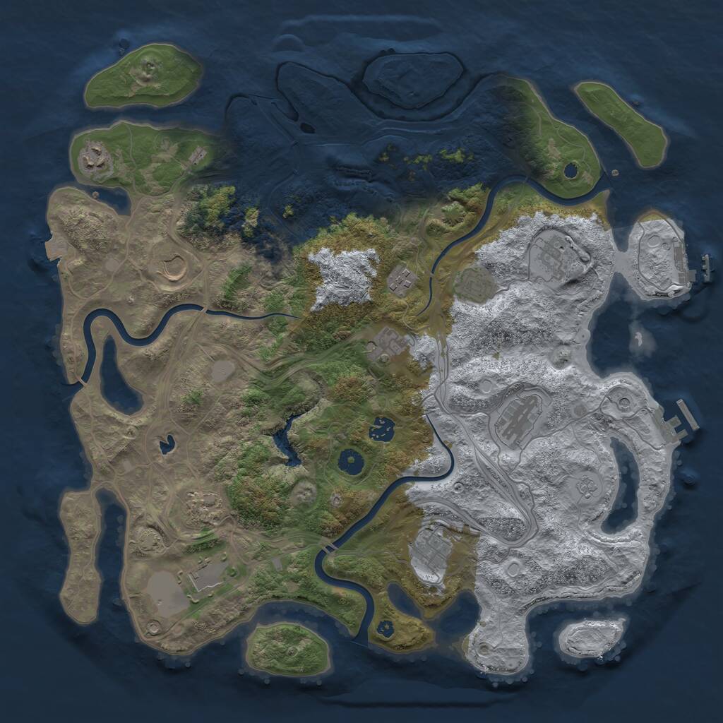 Rust Map: Procedural Map, Size: 4250, Seed: 998021, 17 Monuments