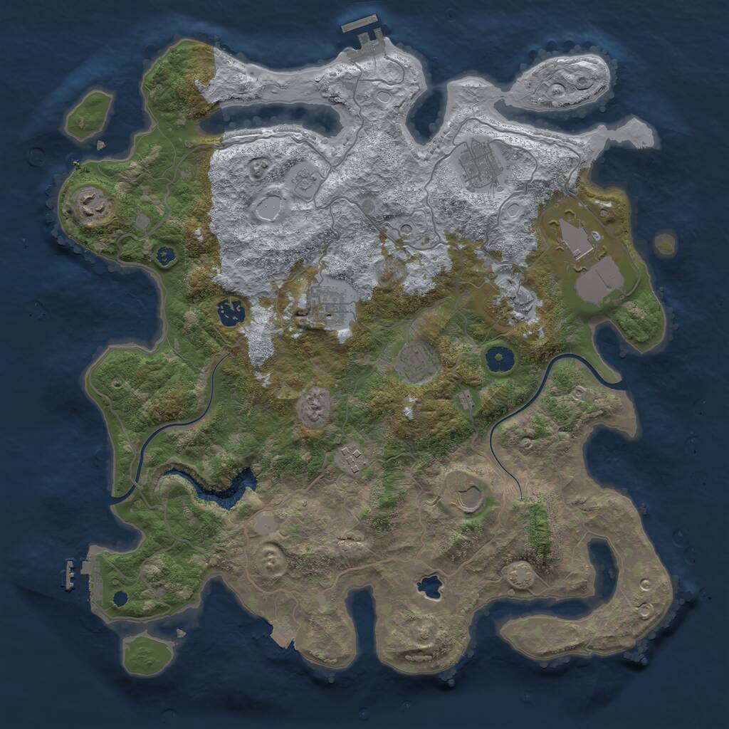 Rust Map: Procedural Map, Size: 4000, Seed: 4813264, 15 Monuments