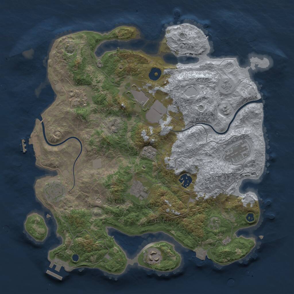 Rust Map: Procedural Map, Size: 3500, Seed: 6227783, 14 Monuments