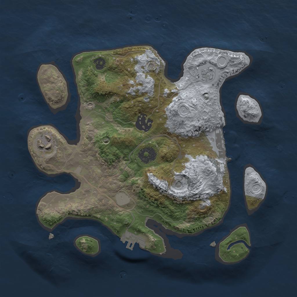 Rust Map: Procedural Map, Size: 2600, Seed: 863916660, 11 Monuments