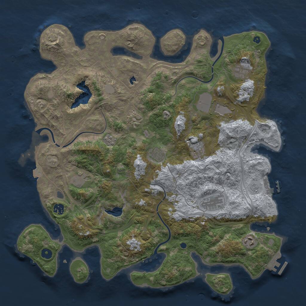 Rust Map: Procedural Map, Size: 4250, Seed: 1799082543, 16 Monuments