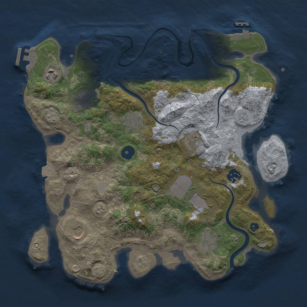 Rust Map: Procedural Map, Size: 3500, Seed: 2060106684, 15 Monuments