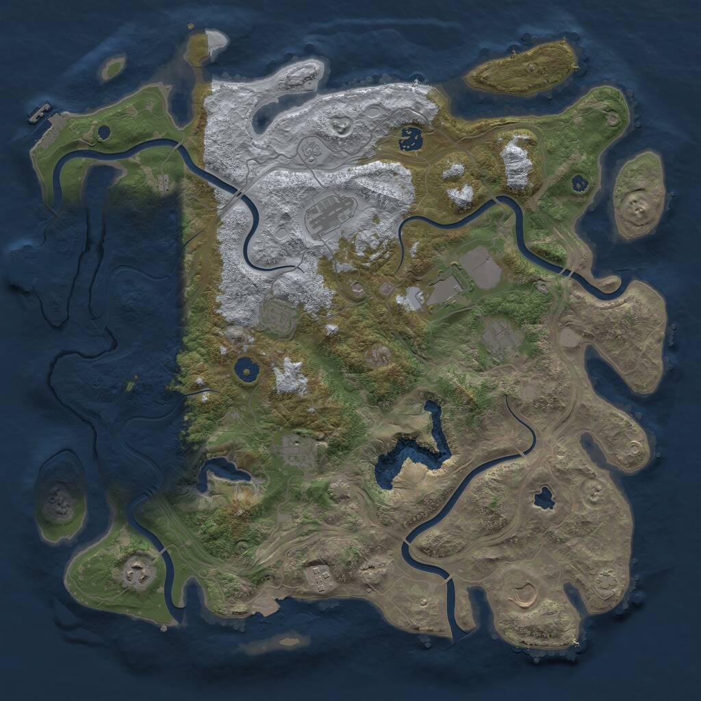 Rust Map: Procedural Map, Size: 4300, Seed: 47998490, 15 Monuments