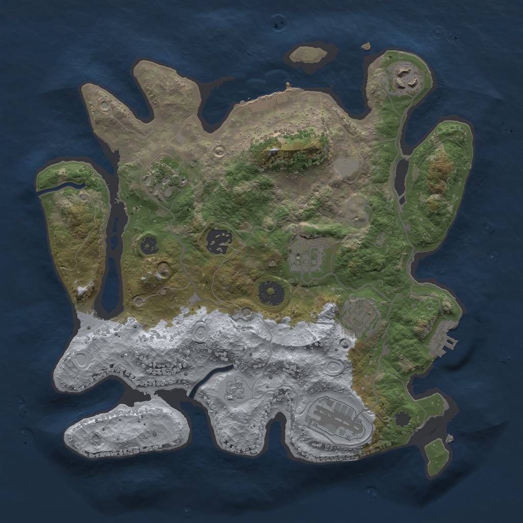 Rust Map: Procedural Map, Size: 3000, Seed: 206301757, 13 Monuments