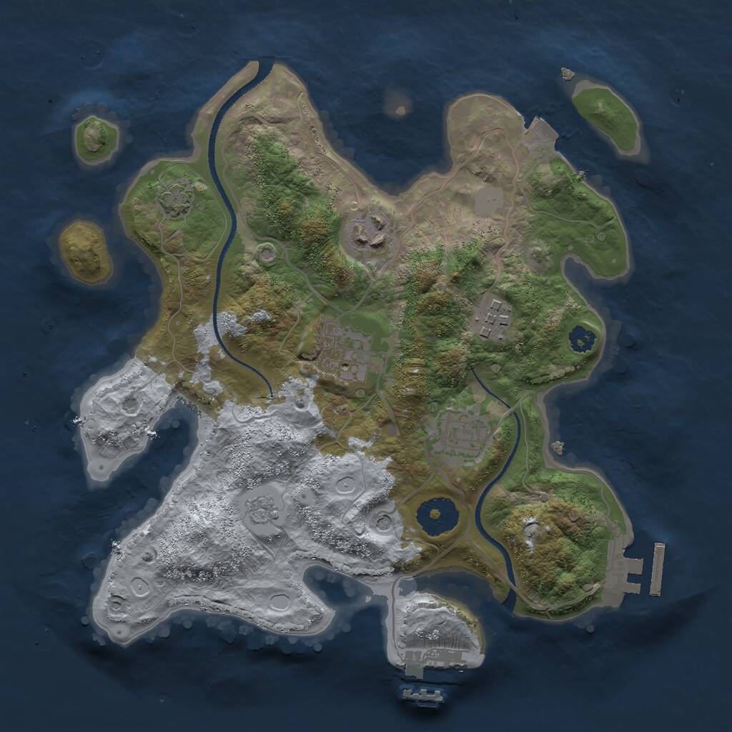 Rust Map: Procedural Map, Size: 2800, Seed: 564476, 10 Monuments