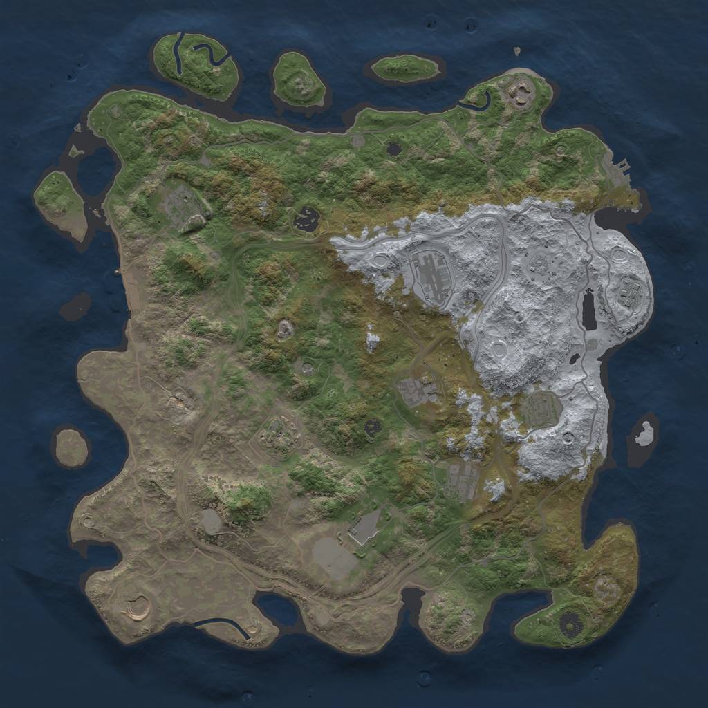 Rust Map: Procedural Map, Size: 4250, Seed: 356410991, 20 Monuments
