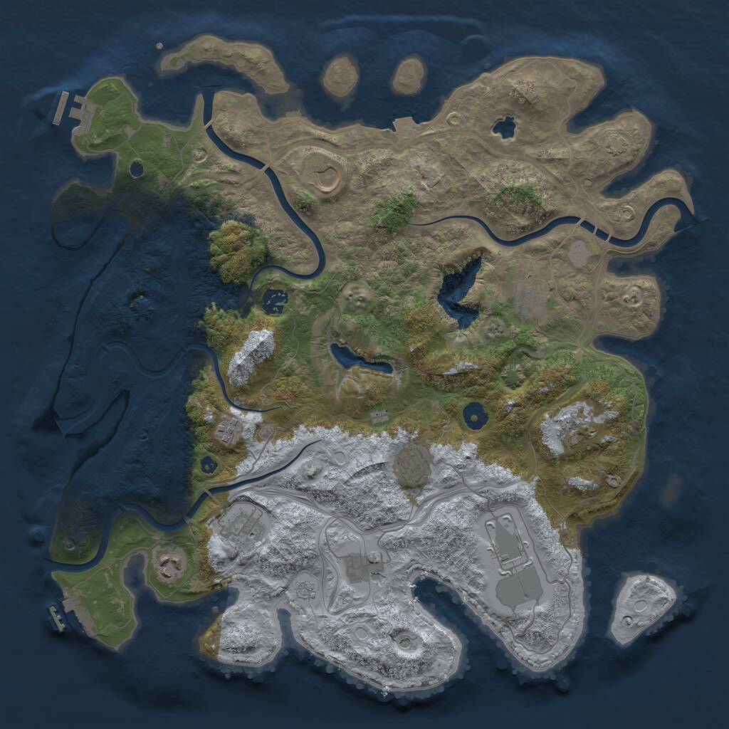 Rust Map: Procedural Map, Size: 4250, Seed: 830973885, 16 Monuments
