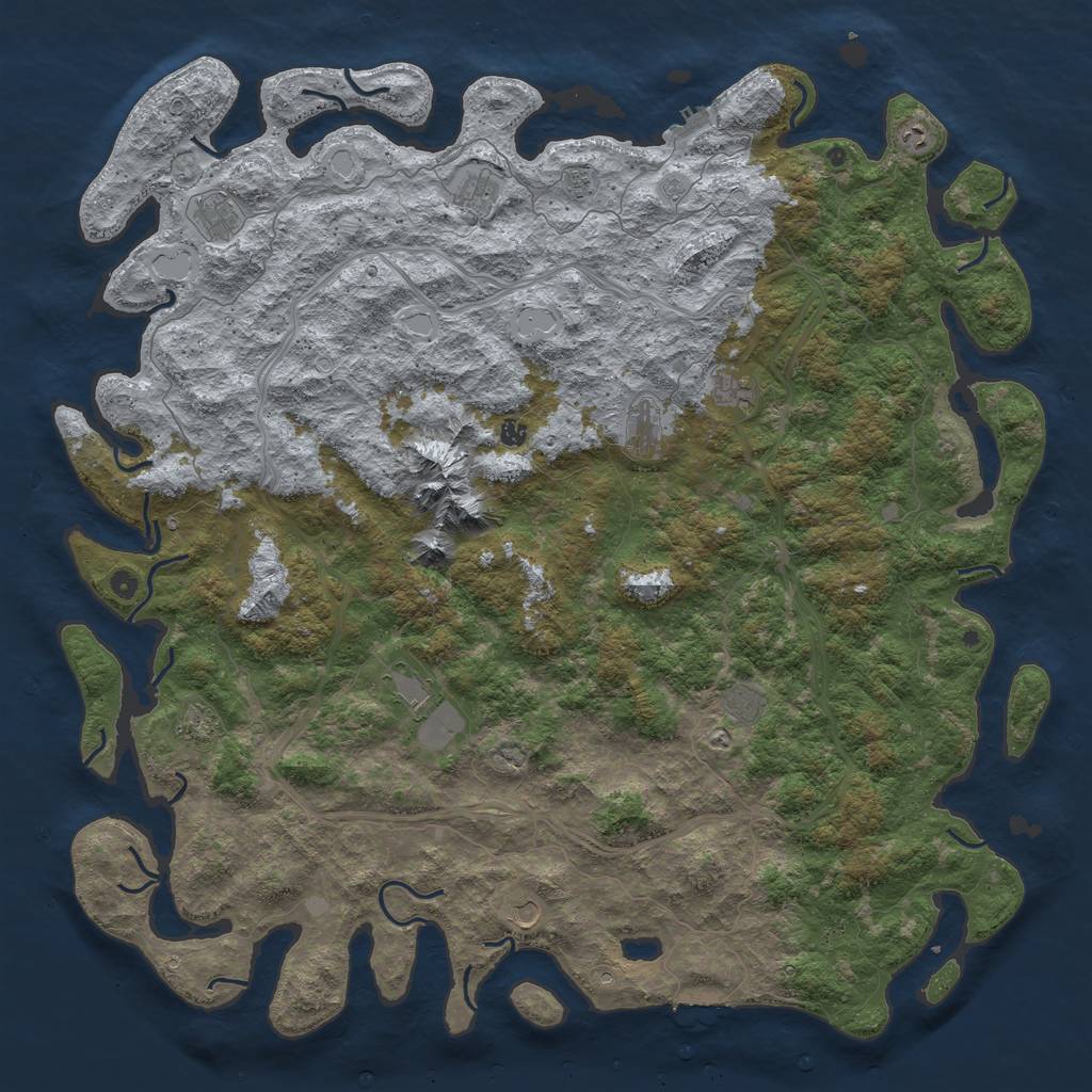 Rust Map: Procedural Map, Size: 6000, Seed: 161745225, 20 Monuments