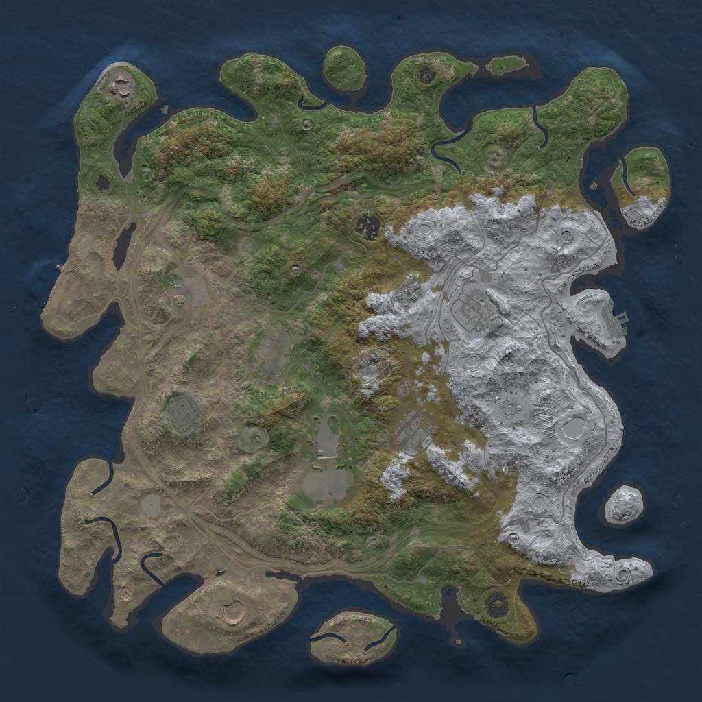 Rust Map: Procedural Map, Size: 4250, Seed: 820888810, 19 Monuments