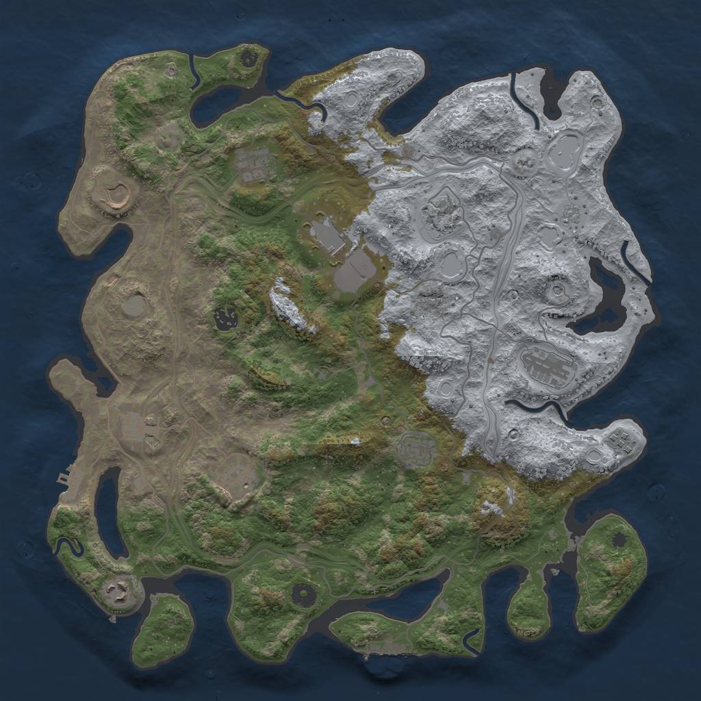 Rust Map: Procedural Map, Size: 4250, Seed: 2084914865, 20 Monuments
