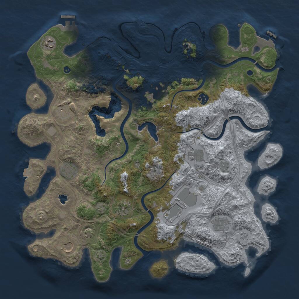 Rust Map: Procedural Map, Size: 4250, Seed: 7854213, 17 Monuments
