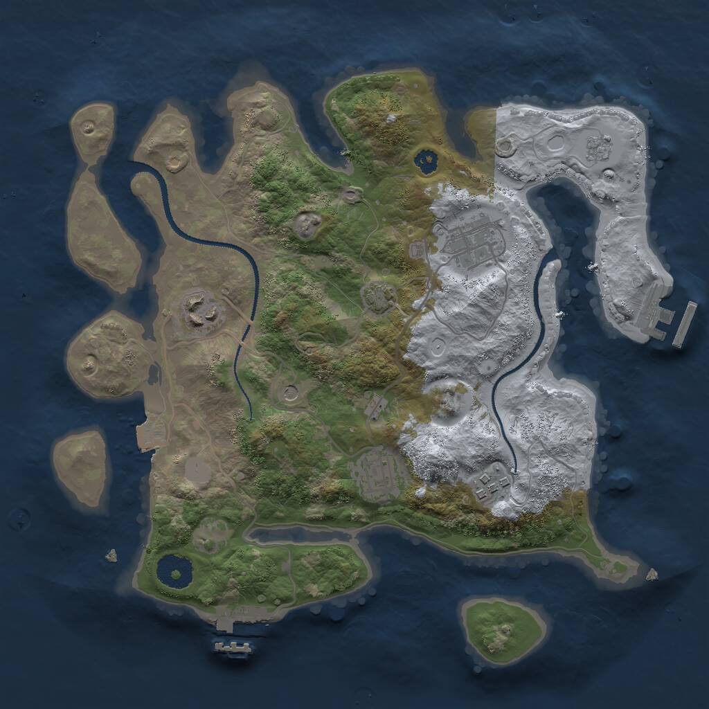 Rust Map: Procedural Map, Size: 3000, Seed: 1959839620, 10 Monuments