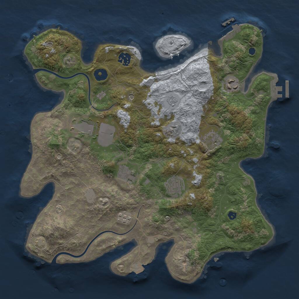 Rust Map: Procedural Map, Size: 3500, Seed: 1700252834, 13 Monuments