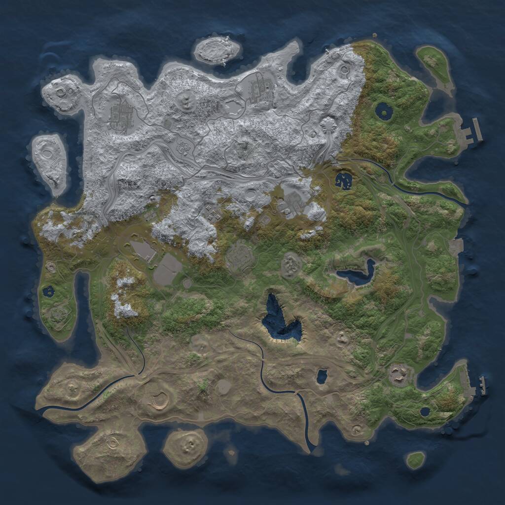 Rust Map: Procedural Map, Size: 4300, Seed: 65234, 16 Monuments