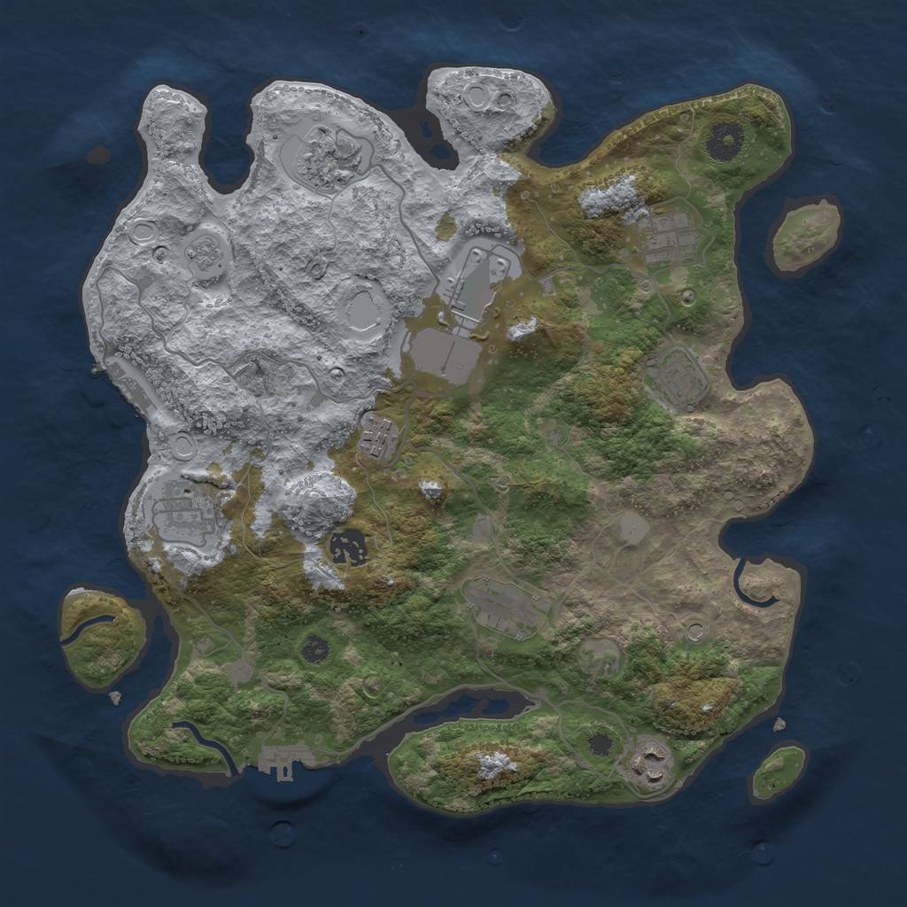 Rust Map: Procedural Map, Size: 3500, Seed: 9700358, 18 Monuments