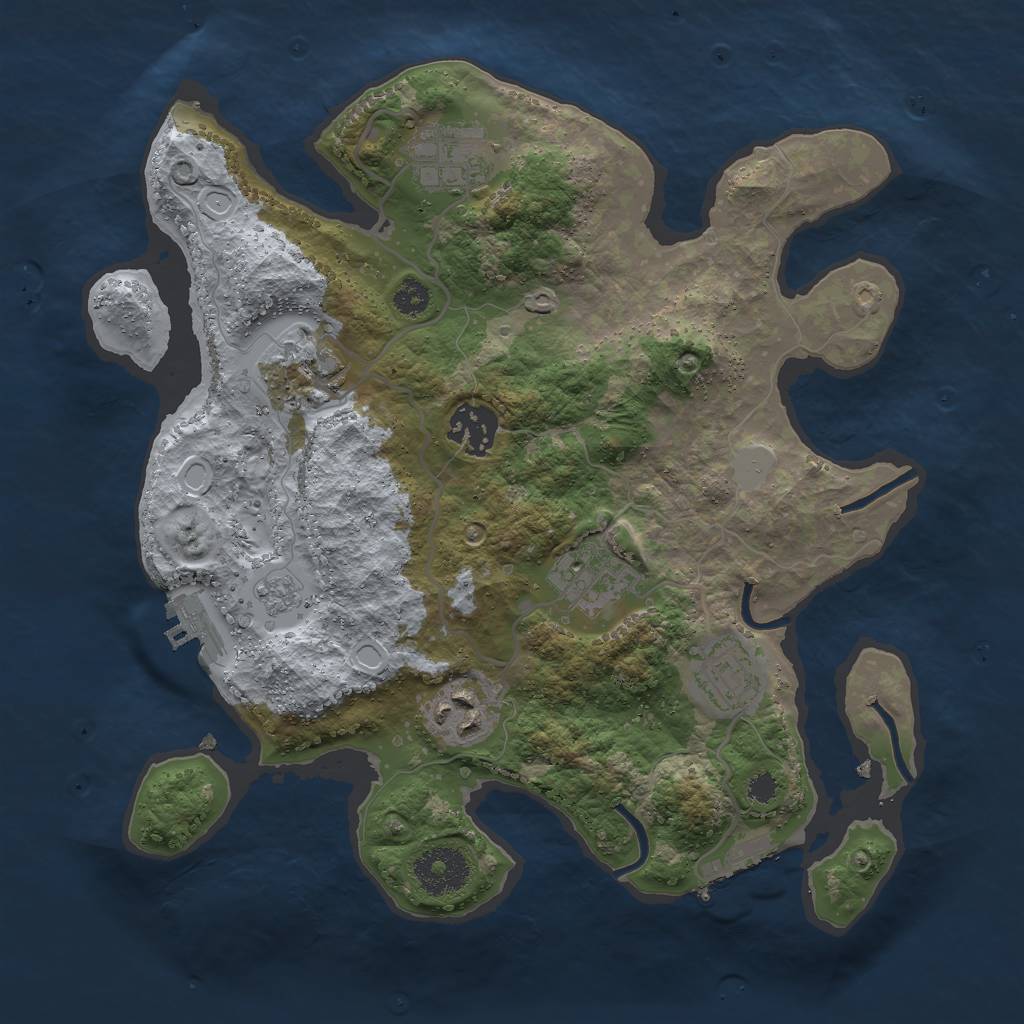 Rust Map: Procedural Map, Size: 3000, Seed: 561991984, 14 Monuments
