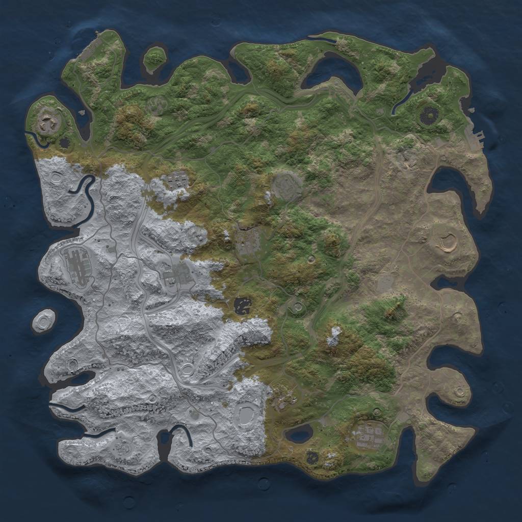 Rust Map: Procedural Map, Size: 4250, Seed: 497324795, 17 Monuments