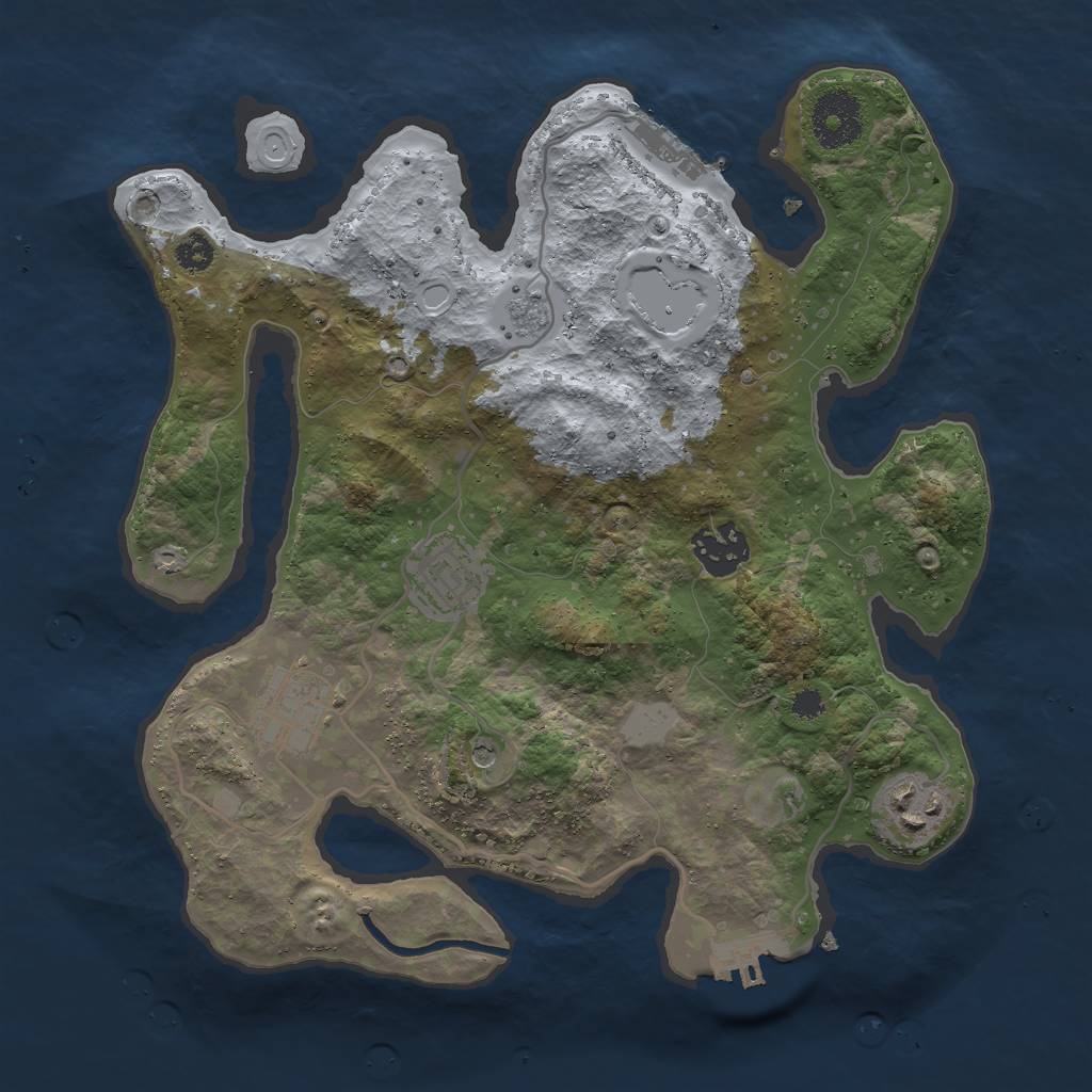 Rust Map: Procedural Map, Size: 3000, Seed: 5876, 13 Monuments