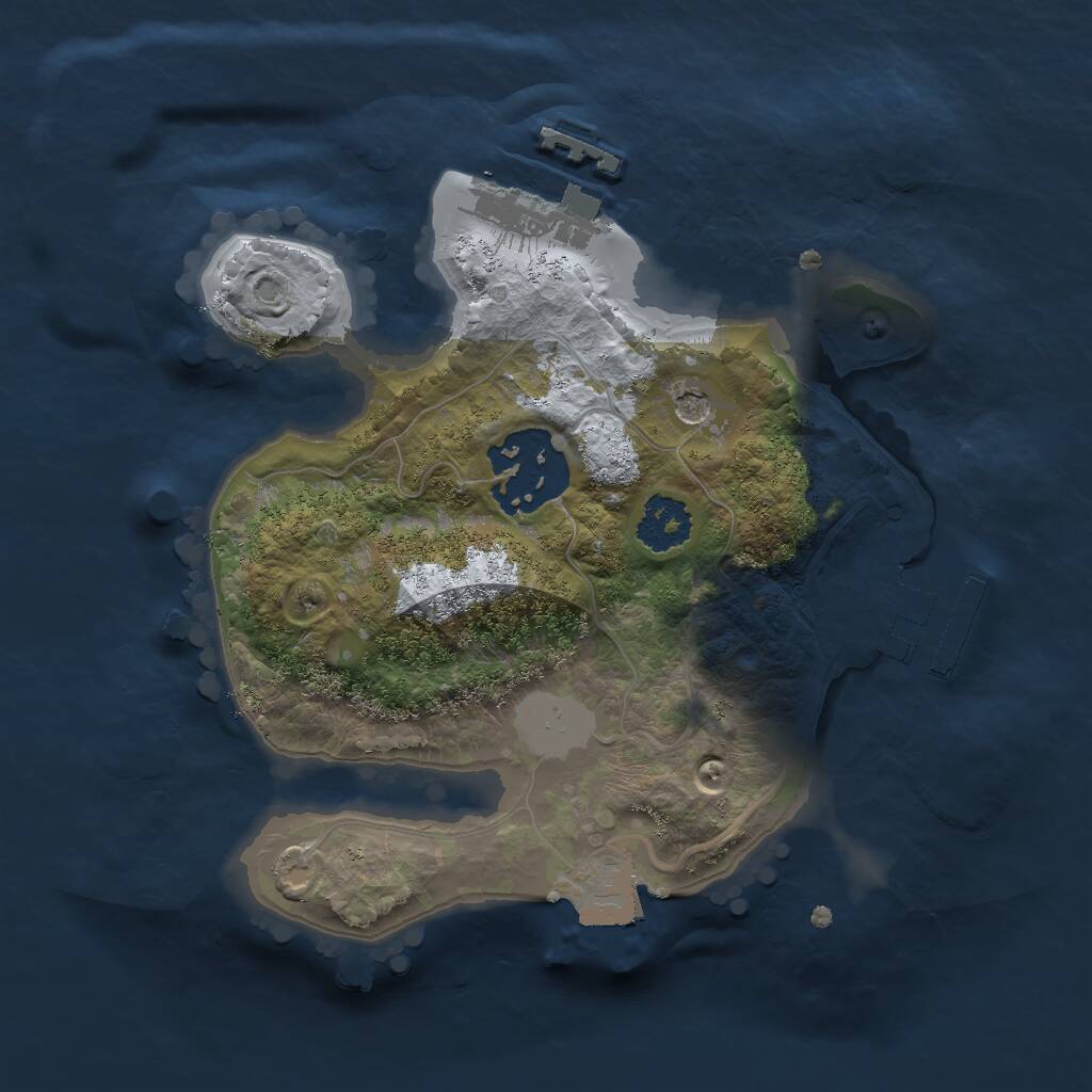 Rust Map: Procedural Map, Size: 2000, Seed: 180, 5 Monuments