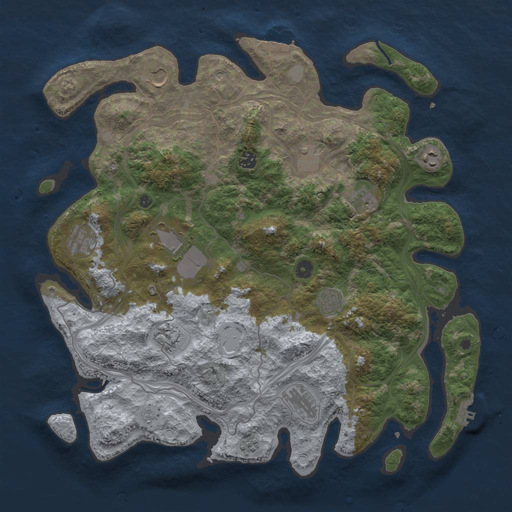 Rust Map: Procedural Map, Size: 4250, Seed: 1190182708, 18 Monuments