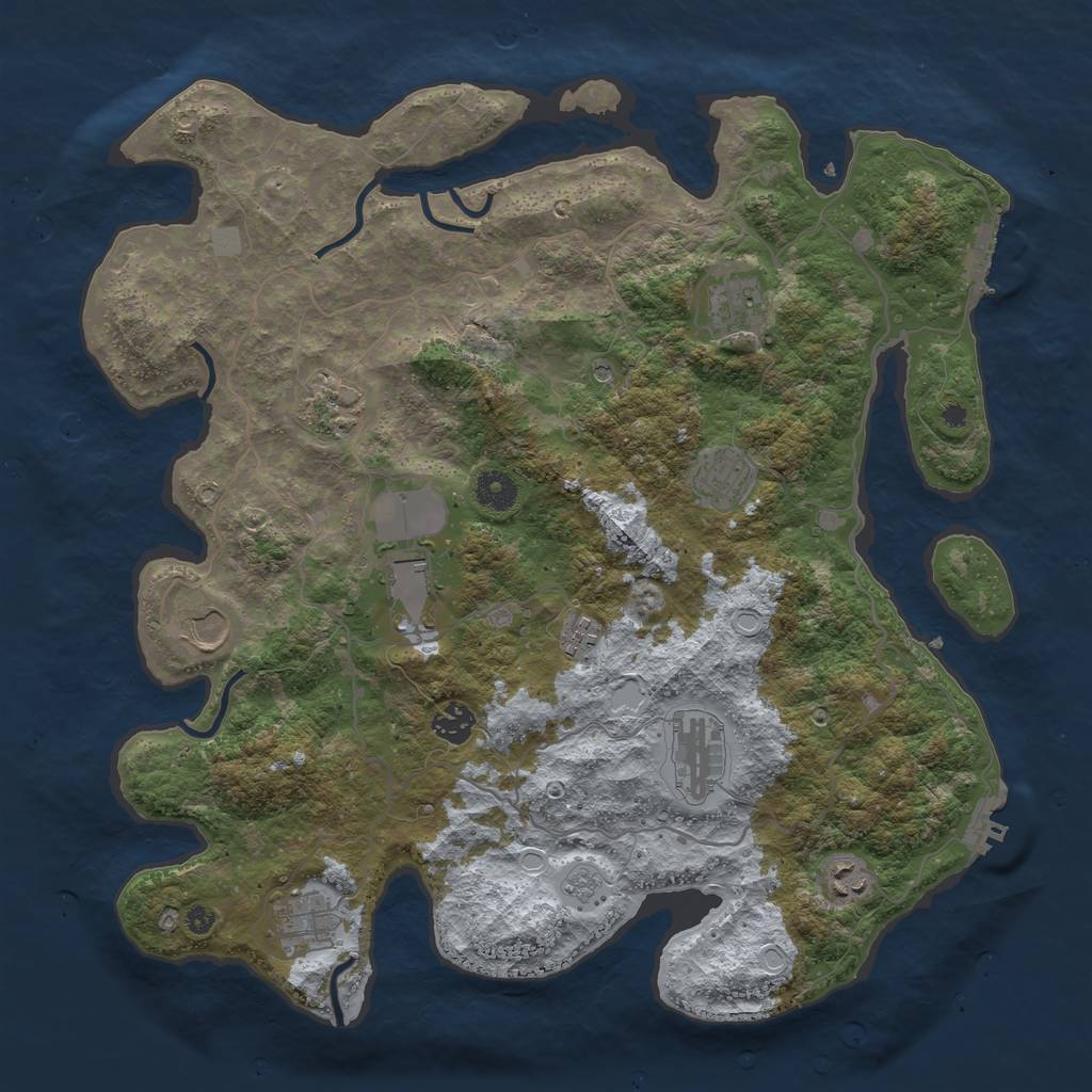 Rust Map: Procedural Map, Size: 4000, Seed: 110524066, 19 Monuments