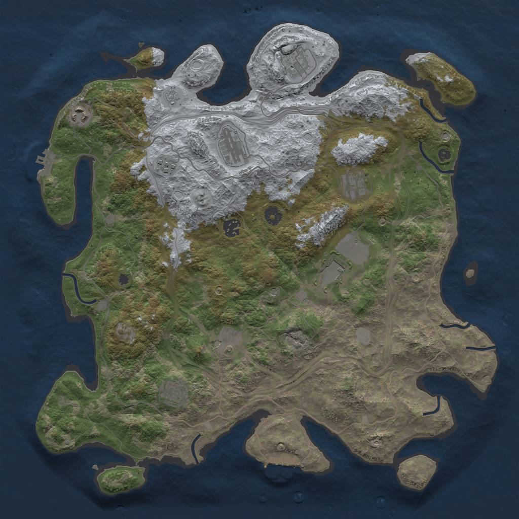 Rust Map: Procedural Map, Size: 4250, Seed: 152909669, 18 Monuments