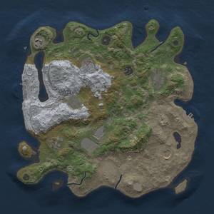 Thumbnail Rust Map: Procedural Map, Size: 3500, Seed: 1983447524, 19 Monuments