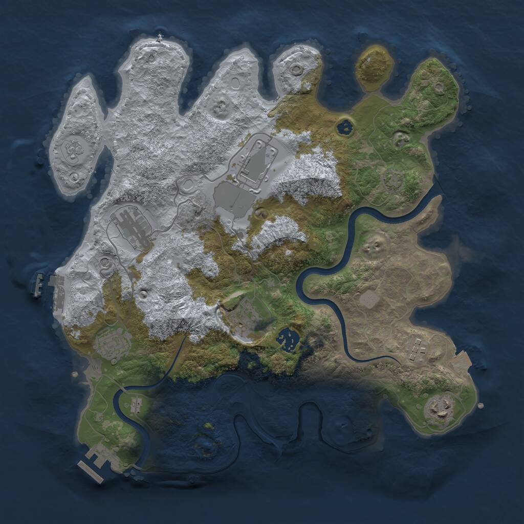 Rust Map: Procedural Map, Size: 3500, Seed: 982497637, 13 Monuments