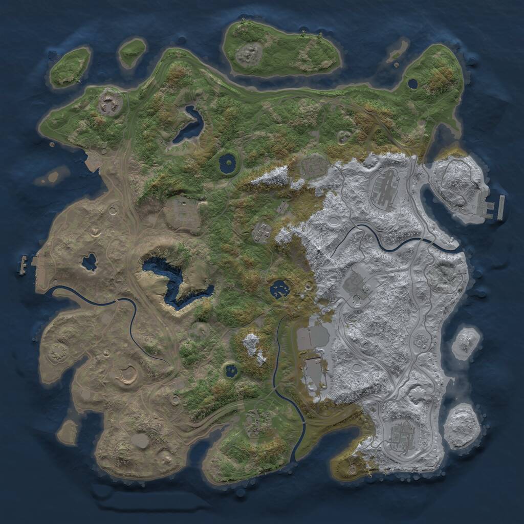 Rust Map: Procedural Map, Size: 4250, Seed: 249813929, 17 Monuments