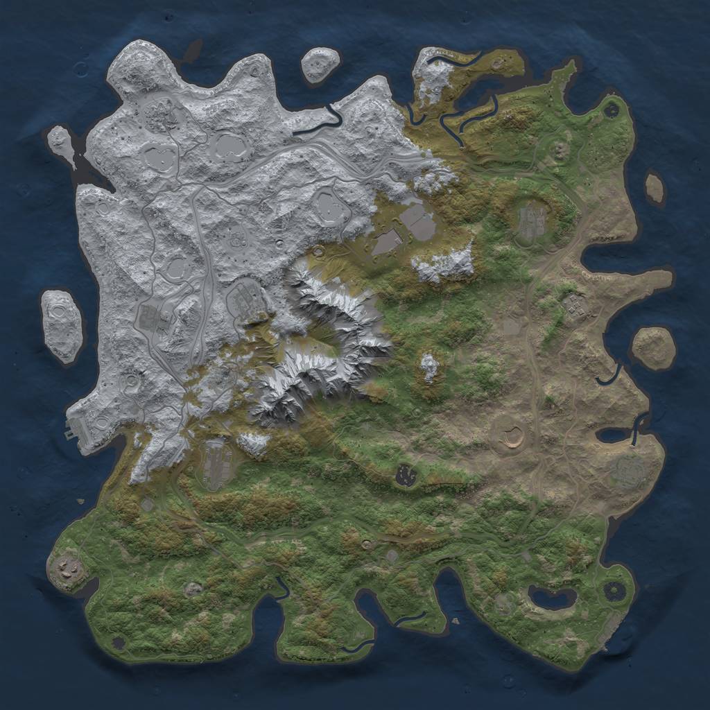 Rust Map: Procedural Map, Size: 5000, Seed: 834395130, 20 Monuments