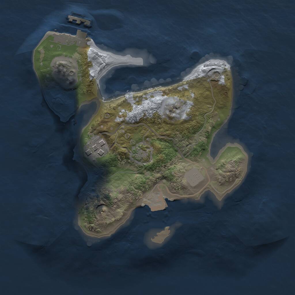 Rust Map: Procedural Map, Size: 2000, Seed: 1510324423, 4 Monuments