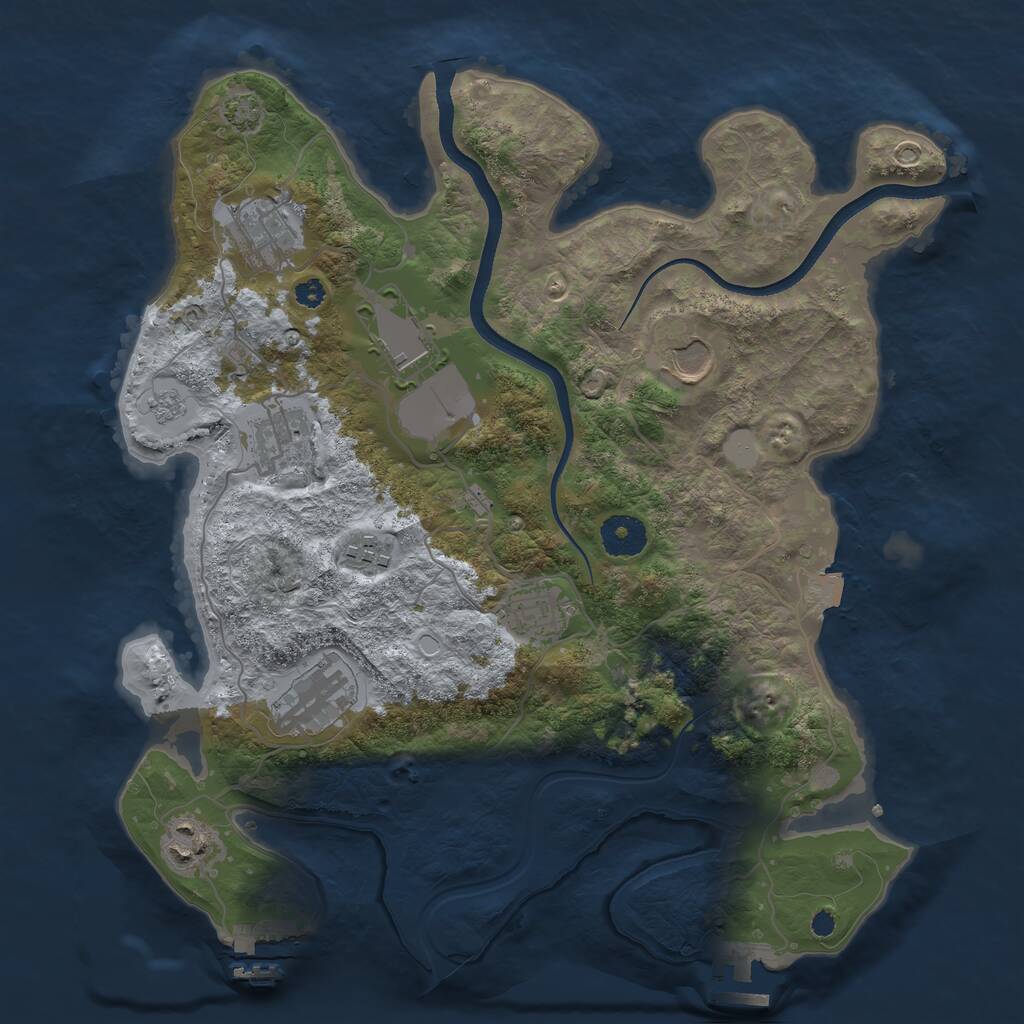 Rust Map: Procedural Map, Size: 3500, Seed: 208197009, 13 Monuments